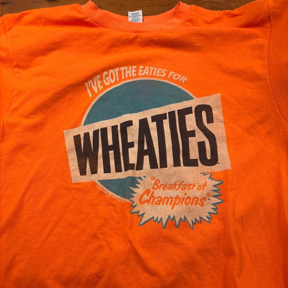 Vtg 70's Orange Wheaties T-Shirt